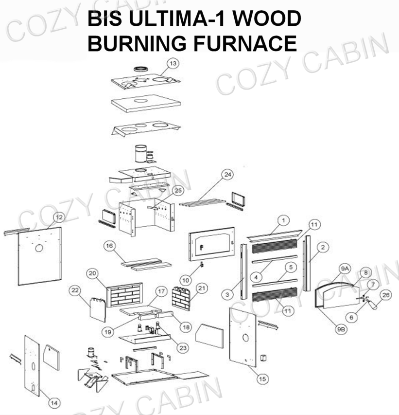BIS ULTIMA-1 Wood Burning Fireplace (BISULTIMA-1) #BISULTIMA-1